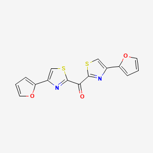 molecular formula C15H8N2O3S2 B12853255 Bis[4-(furan-2-yl)-1,3-thiazol-2-yl]methanone 
