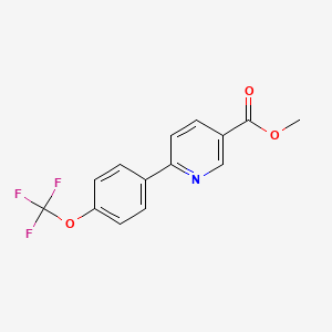 molecular formula C14H10F3NO3 B12853291 Methyl 6-[4-(trifluoromethoxy)phenyl]nicotinate 