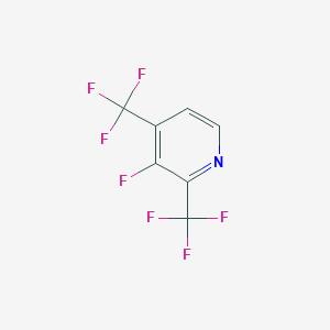 molecular formula C7H2F7N B12853294 2,4-Bis(trifluoromethyl)-3-fluoropyridine 