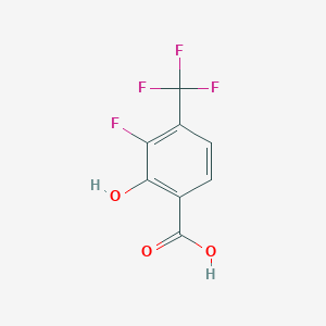 molecular formula C8H4F4O3 B12853308 3-Fluoro-2-hydroxy-4-(trifluoromethyl)benzoic acid 