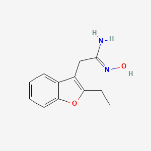 molecular formula C12H14N2O2 B12853328 2-(2-Ethylbenzofuran-3-yl)-N-hydroxyacetimidamide 