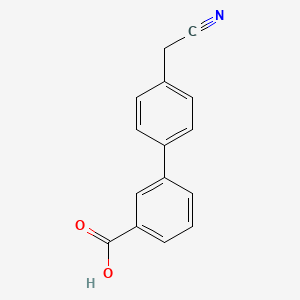 molecular formula C15H11NO2 B12853336 4'-(Cyanomethyl)[1,1'-biphenyl]-3-carboxylic acid 