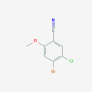 molecular formula C8H5BrClNO B12853359 4-Bromo-5-chloro-2-methoxybenzonitrile 