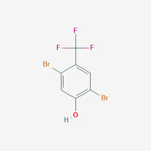 molecular formula C7H3Br2F3O B12853385 2,5-Dibromo-4-(trifluoromethyl)phenol 