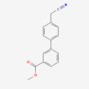 molecular formula C16H13NO2 B12853399 Methyl 4'-(cyanomethyl)[1,1'-biphenyl]-3-carboxylate 