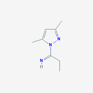 molecular formula C8H13N3 B12853485 1-(3,5-Dimethyl-1H-pyrazol-1-yl)propan-1-imine 