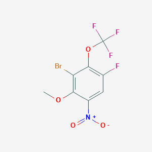 molecular formula C8H4BrF4NO4 B12853537 2-Bromo-4-fluoro-6-nitro-3-(trifluoromethoxy)anisole 