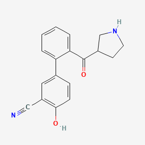 molecular formula C18H16N2O2 B12853556 4-Hydroxy-2'-(pyrrolidine-3-carbonyl)-[1,1'-biphenyl]-3-carbonitrile 