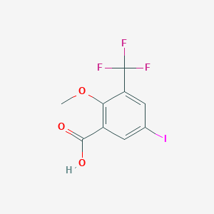 molecular formula C9H6F3IO3 B12853583 5-Iodo-2-methoxy-3-(trifluoromethyl)benzoic acid 