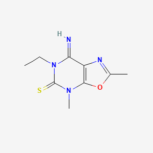 molecular formula C9H12N4OS B12853585 6-Ethyl-7-imino-2,4-dimethyl-6,7-dihydrooxazolo[5,4-d]pyrimidine-5(4H)-thione 