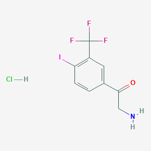 molecular formula C9H8ClF3INO B12853610 4-Iodo-3-(trifluoromethyl)phenacylamine hydrochloride 