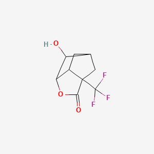 molecular formula C9H9F3O3 B12853635 6-Hydroxy-3-(trifluoromethyl)hexahydro-2H-3,5-methanocyclopenta[b]furan-2-one 