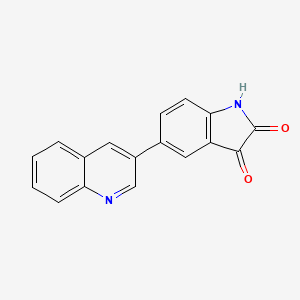 molecular formula C17H10N2O2 B12853640 5-(3-Quinolinyl)-1H-indole-2,3-dione 