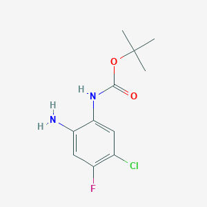 molecular formula C11H14ClFN2O2 B12853648 tert-Butyl (2-amino-5-chloro-4-fluorophenyl)carbamate 