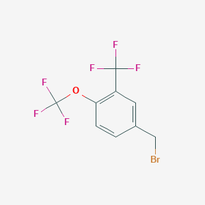 molecular formula C9H5BrF6O B12853669 4-(Trifluoromethoxy)-3-(trifluoromethyl)benzyl bromide 