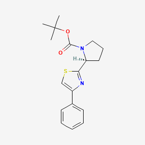 molecular formula C18H22N2O2S B12853725 tert-butyl (S)-2-(4-phenylthiazol-2-yl)pyrrolidine-1-carboxylate 