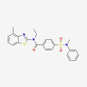 molecular formula C24H23N3O3S2 B12853777 N-Ethyl-4-(N-methyl-N-phenylsulfamoyl)-N-(4-methylbenzo[d]thiazol-2-yl)benzamide 
