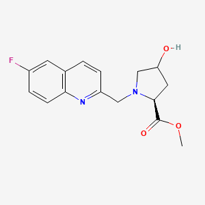 molecular formula C16H17FN2O3 B12853796 Methyl (2S)-1-[(6-fluoroquinolin-2-yl)methyl]-4-hydroxypyrrolidine-2-carboxylate 