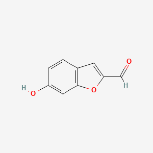 molecular formula C9H6O3 B12853799 6-Hydroxybenzofuran-2-carbaldehyde 