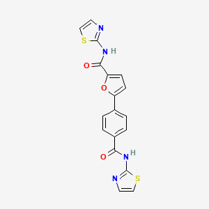 molecular formula C18H12N4O3S2 B12853826 N-(Thiazol-2-yl)-5-(4-(thiazol-2-ylcarbamoyl)phenyl)furan-2-carboxamide 