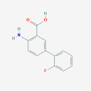 molecular formula C13H10FNO2 B12853829 4-Amino-2'-fluoro[1,1'-biphenyl]-3-carboxylic acid 