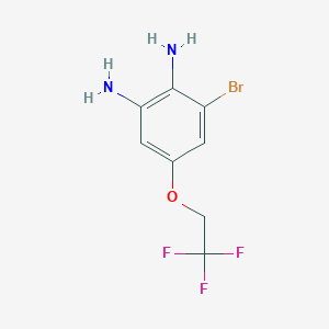 molecular formula C8H8BrF3N2O B12853834 6-Bromo-4-(2,2,2-trifluoroethoxy)benzene-1,2-diamine 