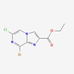 molecular formula C9H7BrClN3O2 B12853853 Ethyl 8-bromo-6-chloroimidazo[1,2-a]pyrazine-2-carboxylate 