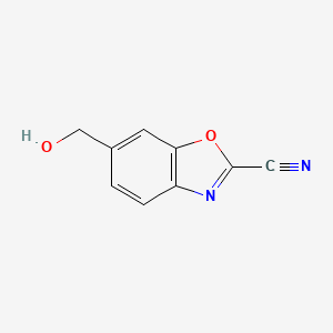 molecular formula C9H6N2O2 B12853882 6-(Hydroxymethyl)benzo[d]oxazole-2-carbonitrile 