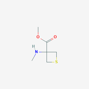 molecular formula C6H11NO2S B12853931 Methyl 3-(methylamino)thietane-3-carboxylate 