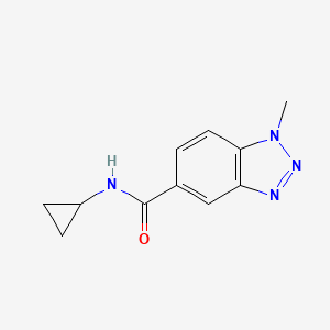 molecular formula C11H12N4O B12853982 N-Cyclopropyl-1-methyl-1H-benzo[d][1,2,3]triazole-5-carboxamide 