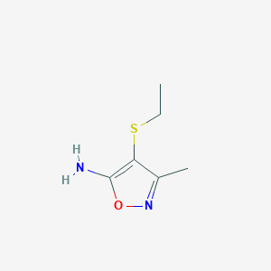 molecular formula C6H10N2OS B12854005 4-(Ethylthio)-3-methylisoxazol-5-amine 