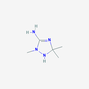molecular formula C5H12N4 B12854033 2,5,5-Trimethyl-2,5-dihydro-1H-1,2,4-triazol-3-amine 