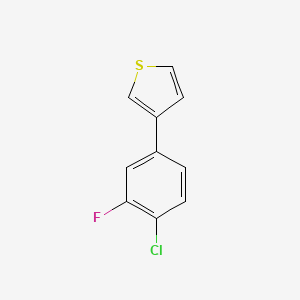 molecular formula C10H6ClFS B12854045 3-(4-Chloro-3-fluorophenyl)thiophene 