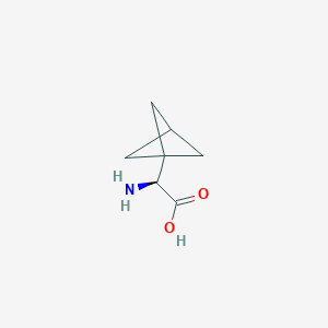 molecular formula C7H11NO2 B12854086 (2S)-2-Amino-2-(1-bicyclo[1.1.1]pentanyl)acetic acid 