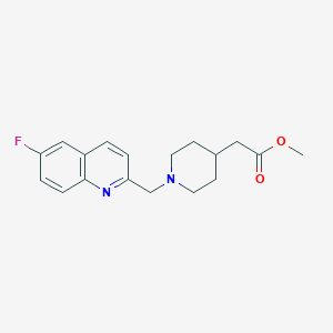 molecular formula C18H21FN2O2 B12854087 Methyl 2-{1-[(6-fluoroquinolin-2-yl)methyl]piperidin-4-yl}acetate 