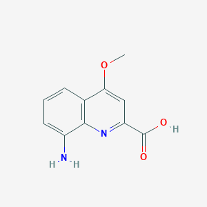 molecular formula C11H10N2O3 B12854110 8-Amino-4-methoxyquinoline-2-carboxylic acid 
