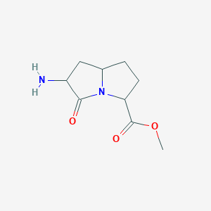 molecular formula C9H14N2O3 B12854122 Methyl 6-amino-5-oxohexahydro-1H-pyrrolizine-3-carboxylate 