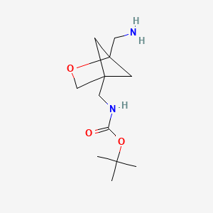 molecular formula C12H22N2O3 B12854151 tert-Butyl N-[[1-(aminomethyl)-2-oxabicyclo[2.1.1]hexan-4-yl]methyl]carbamate 