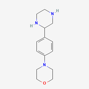 molecular formula C14H21N3O B1285417 4-(4-Piperazin-2-yl-phenyl)morpholine CAS No. 864685-27-8