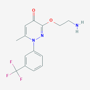 4(1H)-Pyridazinone, 3-(2-aminoethoxy)-6-methyl-1-(3-(trifluoromethyl)phenyl)-