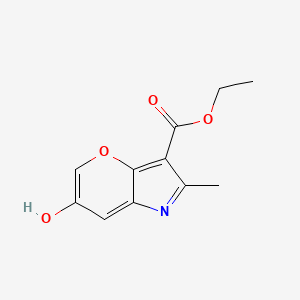 molecular formula C11H11NO4 B12854304 Ethyl 6-hydroxy-2-methylpyrano[3,2-b]pyrrole-3-carboxylate 