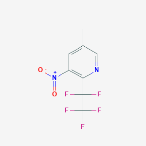 molecular formula C8H5F5N2O2 B12854315 5-Methyl-3-nitro-2-(pentafluoroethyl)pyridine 
