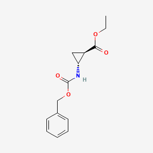 molecular formula C14H17NO4 B12854336 Rel-ethyl (1R,2R)-2-(((benzyloxy)carbonyl)amino)cyclopropane-1-carboxylate 