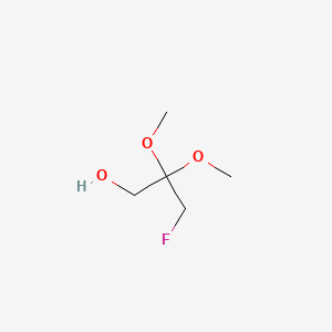molecular formula C5H11FO3 B12854395 1-Propanol, 2,2-dimethoxy-3-fluoro- CAS No. 62741-32-6
