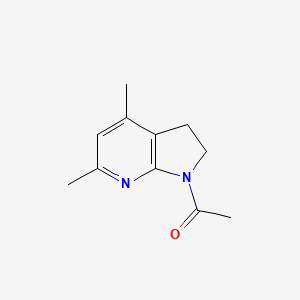 molecular formula C11H14N2O B12854472 1-(4,6-Dimethyl-2,3-dihydro-1H-pyrrolo[2,3-b]pyridin-1-yl)ethanone 