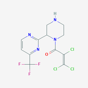molecular formula C12H10Cl3F3N4O B12854513 2,3,3-Trichloro-1-{[4-(trifluoromethyl)pyrimidin-2-yl]piperazin-1-yl}prop-2-en-1-one 