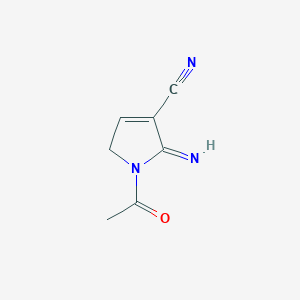 molecular formula C7H7N3O B12854520 1-Acetyl-2-imino-2,5-dihydro-1H-pyrrole-3-carbonitrile 