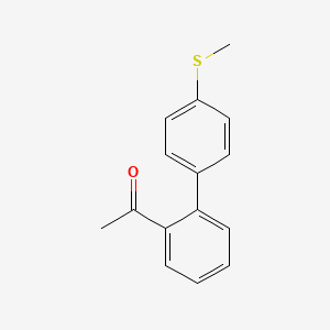 molecular formula C15H14OS B12854584 1-[4'-(Methylsulfanyl)[1,1'-biphenyl]-2-yl] ethanone 