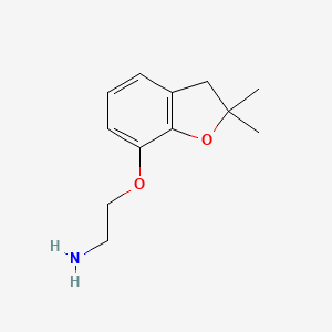 molecular formula C12H17NO2 B1285460 {2-[(2,2-Dimethyl-2,3-dihydro-1-benzofuran-7-yl)oxy]ethyl}amine hydrochloride CAS No. 680203-71-8