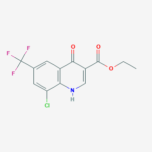 molecular formula C13H9ClF3NO3 B12854621 Ethyl 8-chloro-4-hydroxy-6-(trifluoromethyl)quinoline-3-carboxylate 